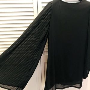 Pleated long sleeve dress